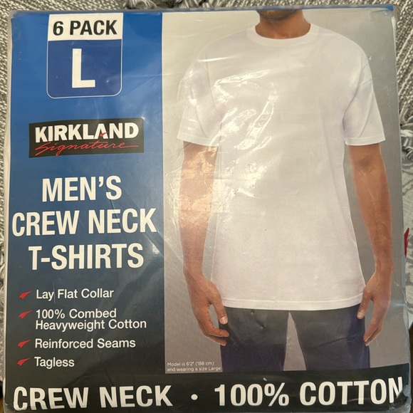 Mens Crew Neck T-Shirts 6-Pack - Picture 1 of 2